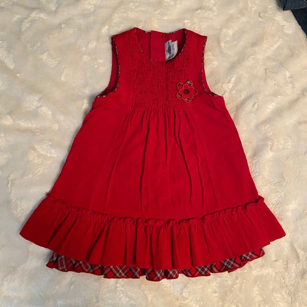 2/$40 Rare Editions Red Corduroy Holiday Dress Girls Size 4